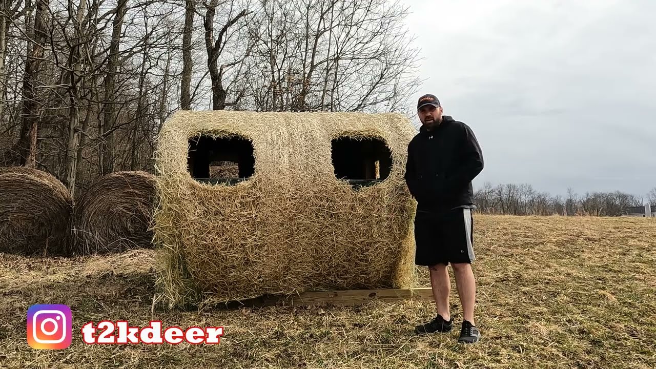Haybale Blind Build; Archery, Rifle Hunting