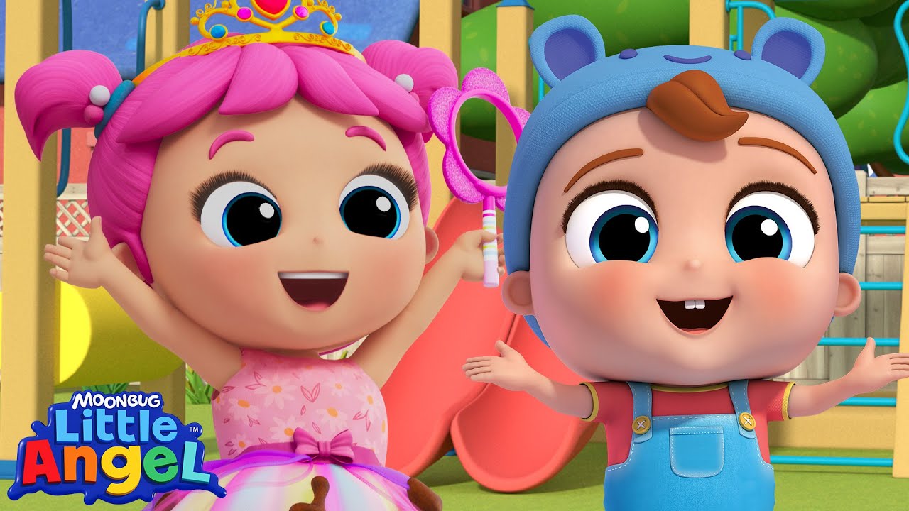 Playground Song | Little Angel Sing Along Songs for Kids | Moonbug Kids Karaoke Time