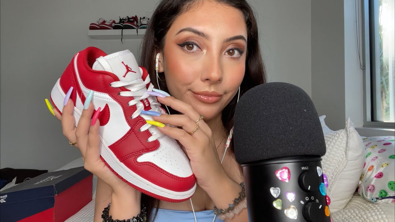 ASMR Custom for Christina 💜 ~shoe lace scratching, hair brushing, nail tapping~ | Whispered