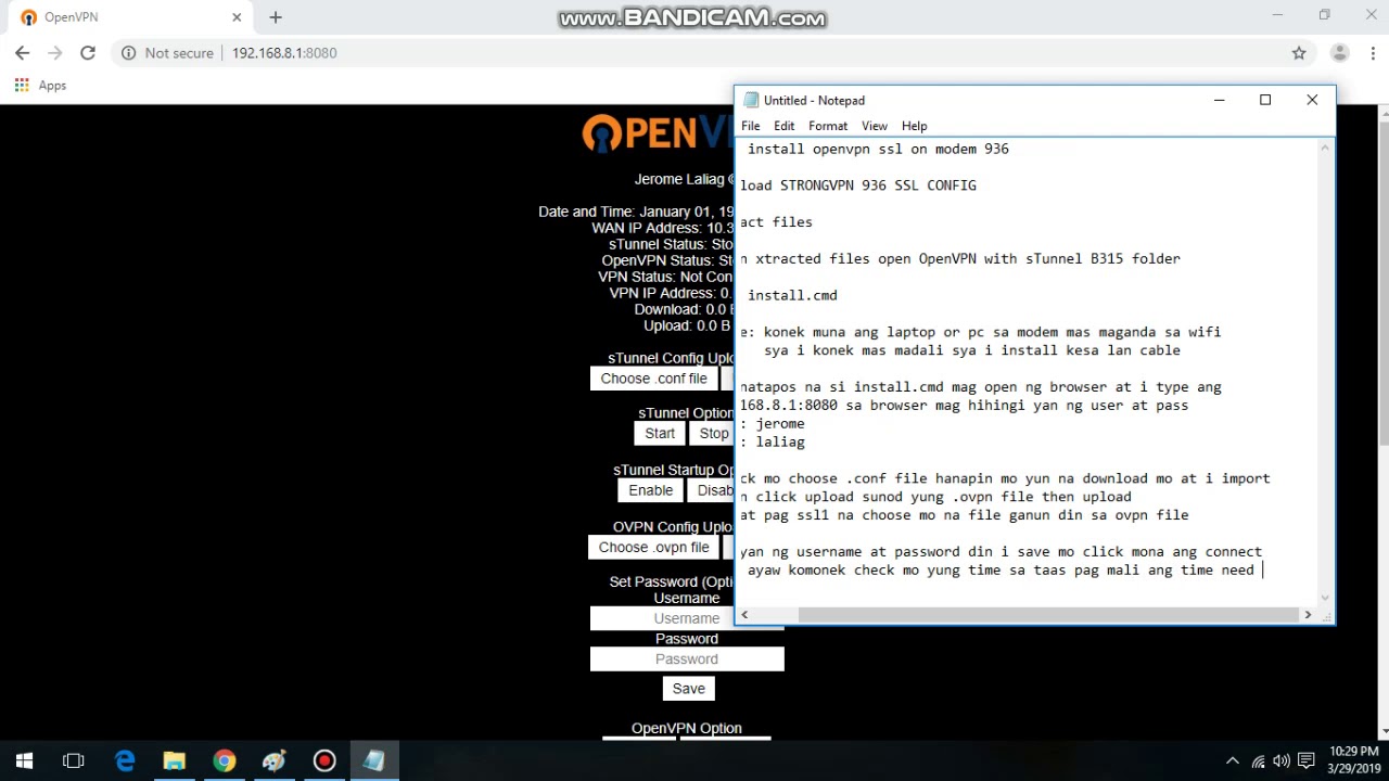 StrongVPN Modem 936 Stunnel+Openvpn Installation