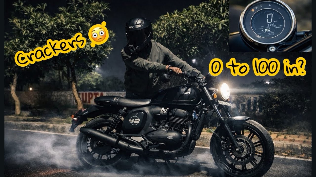 Crackers in Jawa 42 FJ /0–100 Speed Test /converting jawa 42 into Cafe racers 🥰