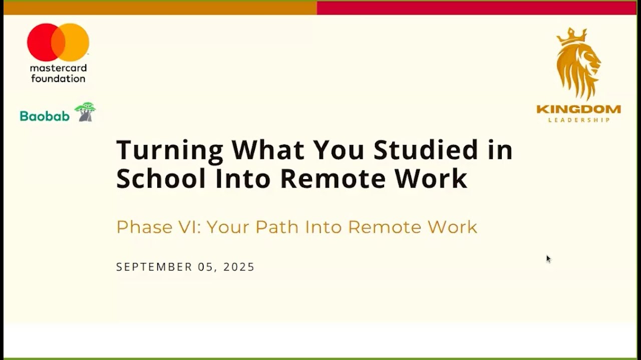Remote Work Workshop Season 6, Session 1: Turning What You Studied in School Into Remote Work