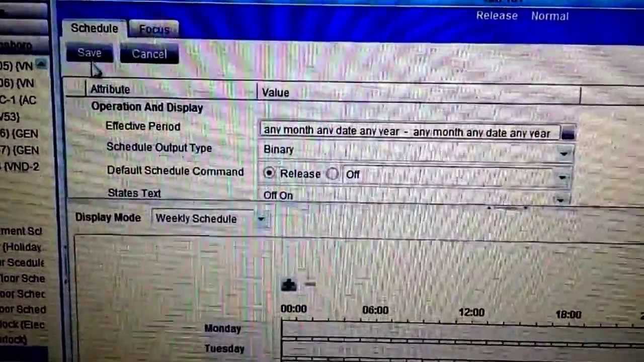 How to build a schedule in Metasys