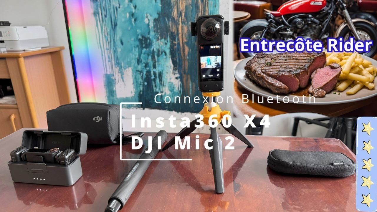 Insta 360 X4 et DJI Mic 2 connexion bluetooth