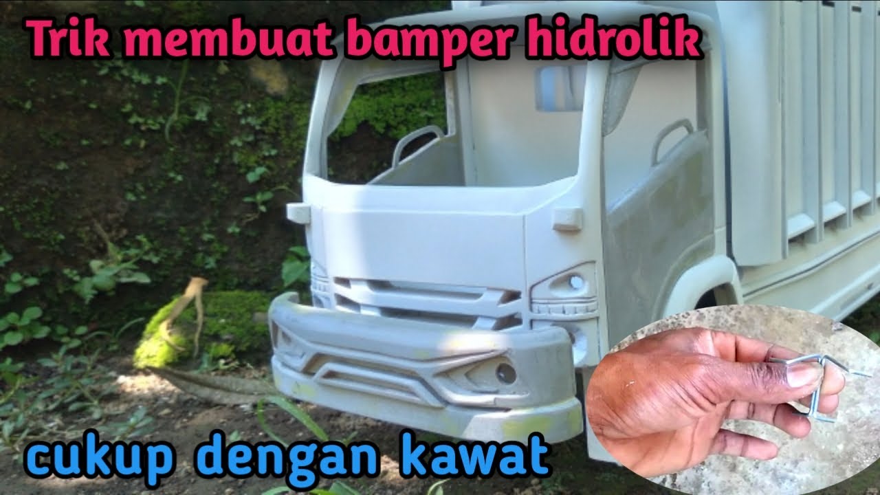 Cara membuat bamper hidrolik miniatur truk ||miniatur truk kayu