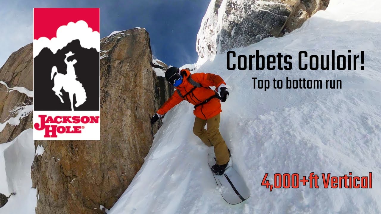 Jackson Hole WY Corbet's Couloir -Top to Bottom Run 4K