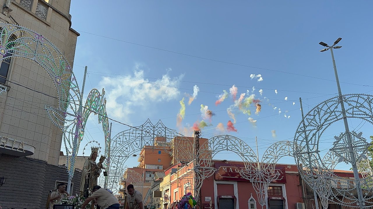 Barriera 21 Luglio 2024 Trionfale Uscita Madonna del Carmelo e Spettacolo Ditta FUOCHI CHIARENZA