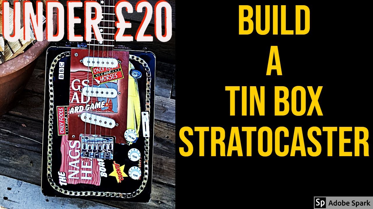 How To Make A 6 String Biscuit Tin Box Guitar for under £20. EASY!