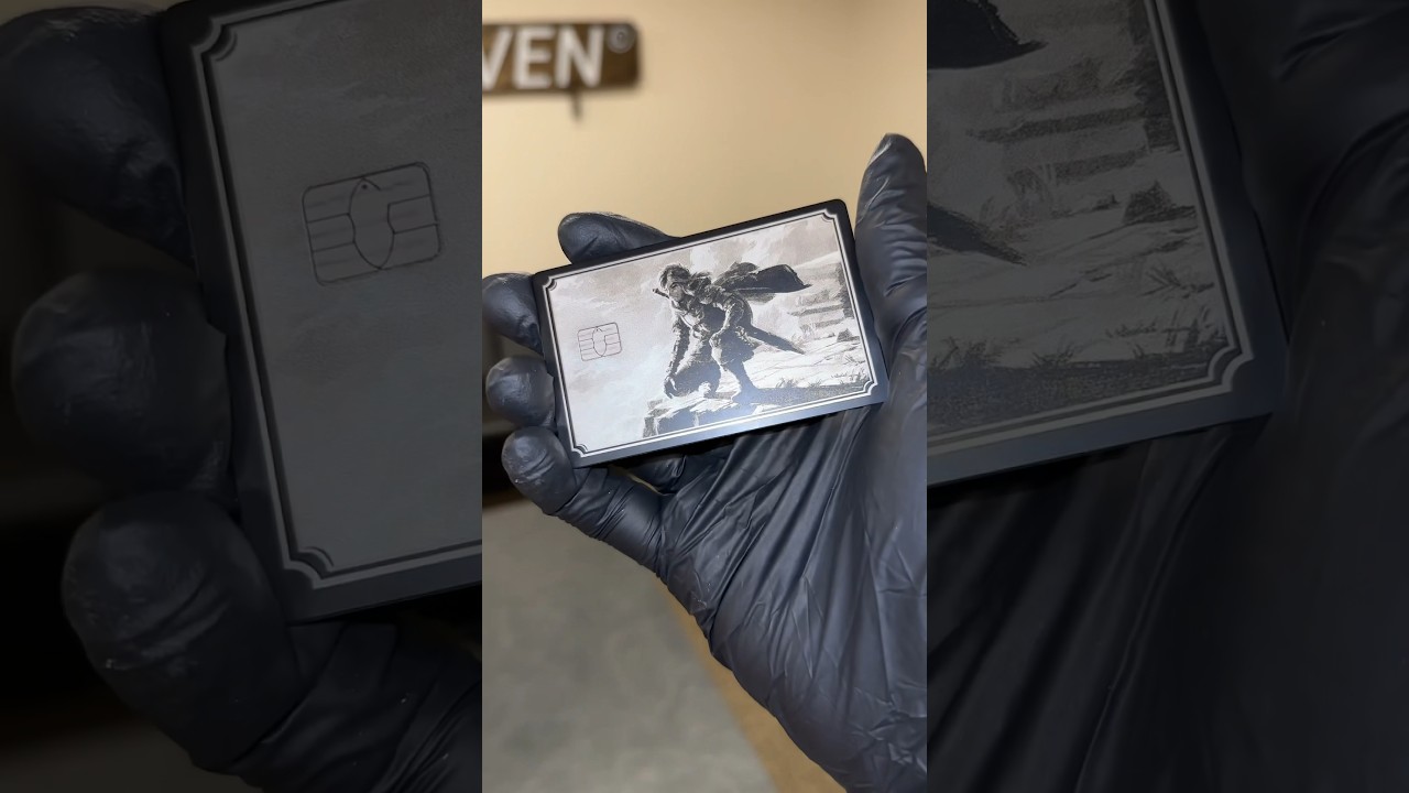 Detailed, Luxury, Metal, laser engraved cards ✨ #metal #black #etched #card #fypシ