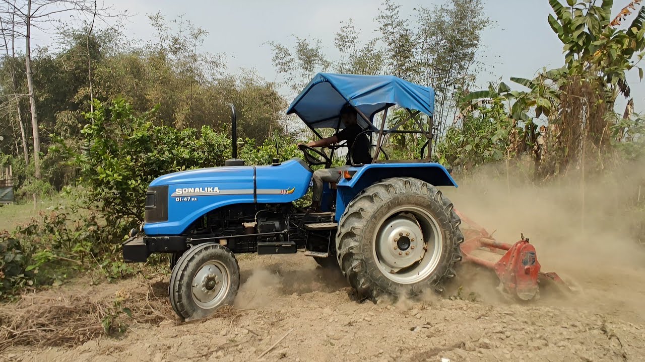 Sonalika 47rx  Working In Rotavator | 2wd Sonalika Di-47 rx Tractor Video | Rafik tractor wala