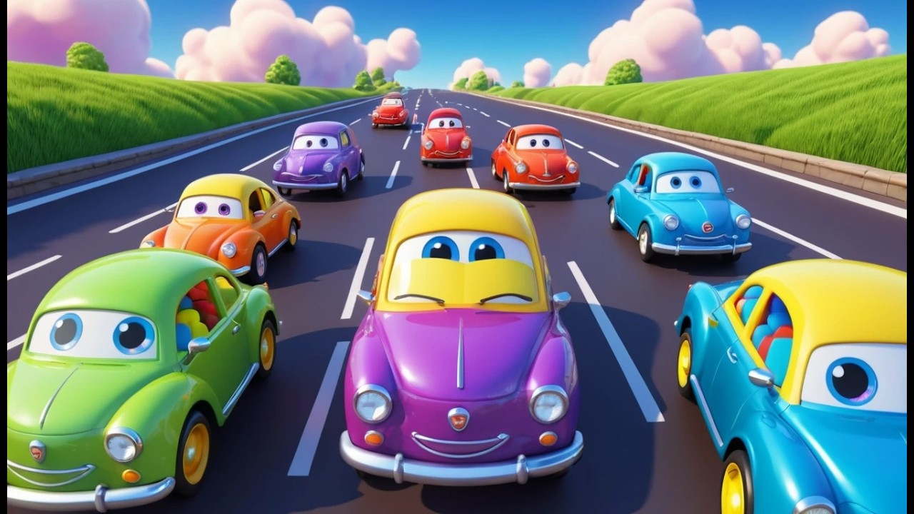Six Little Toy Cars Beep Beep Beep | Counting Cars & Street Safety Songs