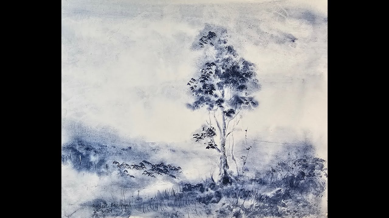 Sodalite Genuine - Tonalism. Exploring tree painting techniques in Watercolor