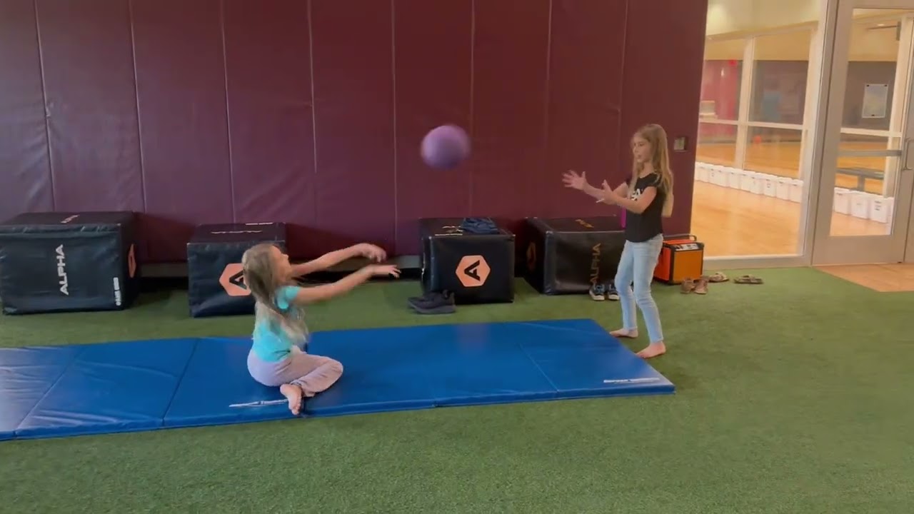 Sierra & Serenity Blocker - Warm Up Front Roll with Medicine Ball Toss