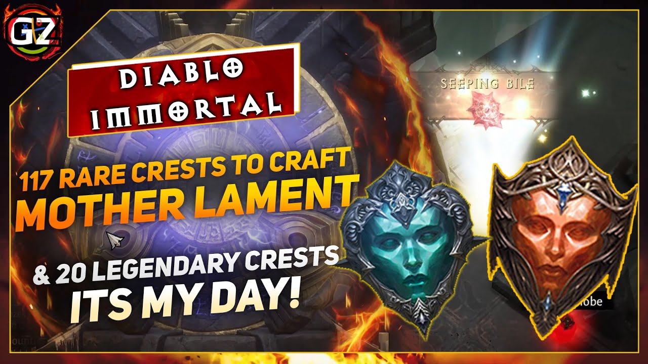 117 Rare Crests & 20 Legendary Crests | Crafted Free Lament & It Was My DAY | Diablo Immortal