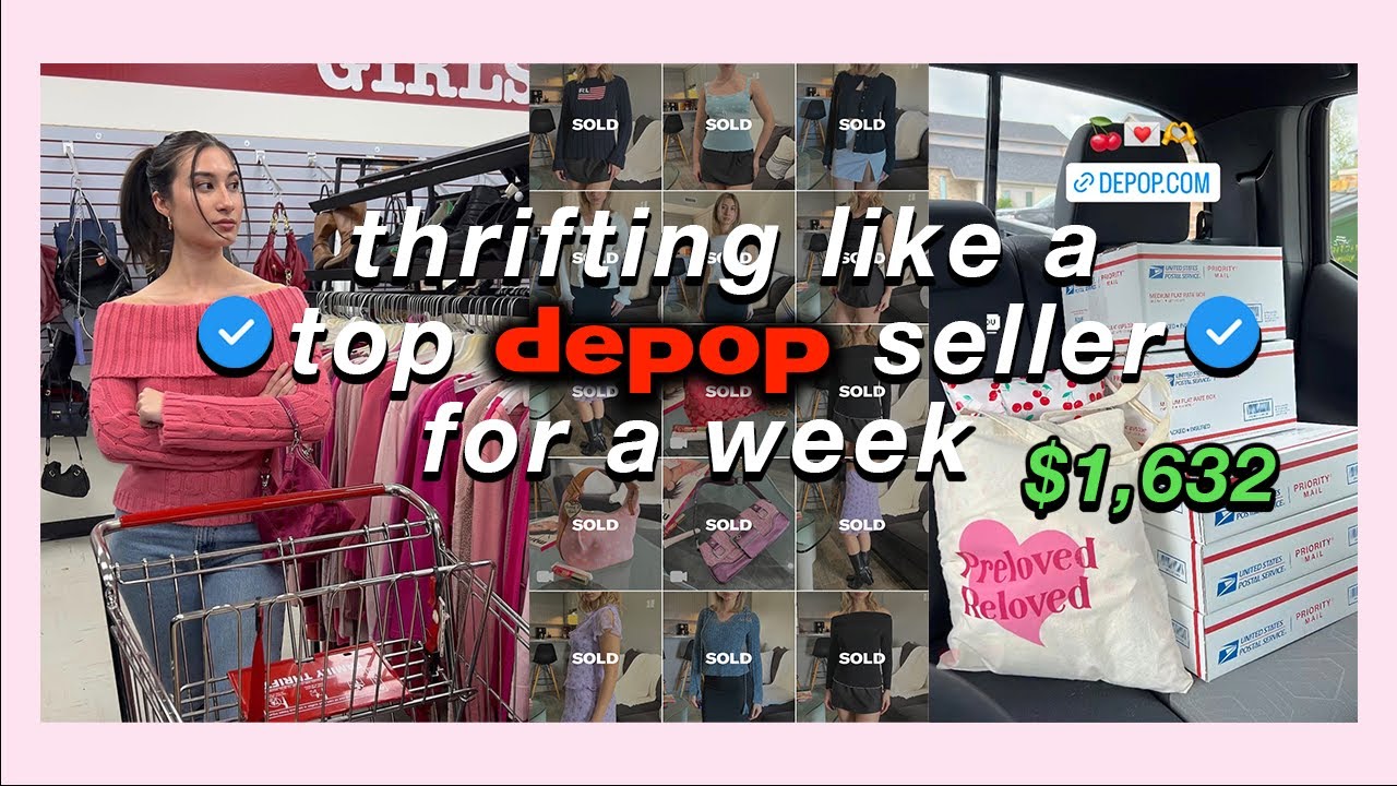 THRIFT WITH ME 🍒🎀 | thrifting like a FULL TIME TOP DEPOP SELLER