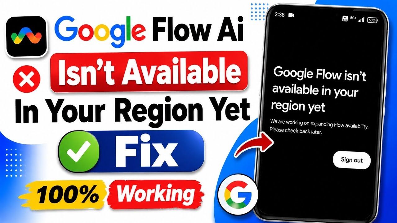 How to Fix Google Flow AI Isn't Available In Your Region Yet | Google Flow AI Region Error Fix 2026
