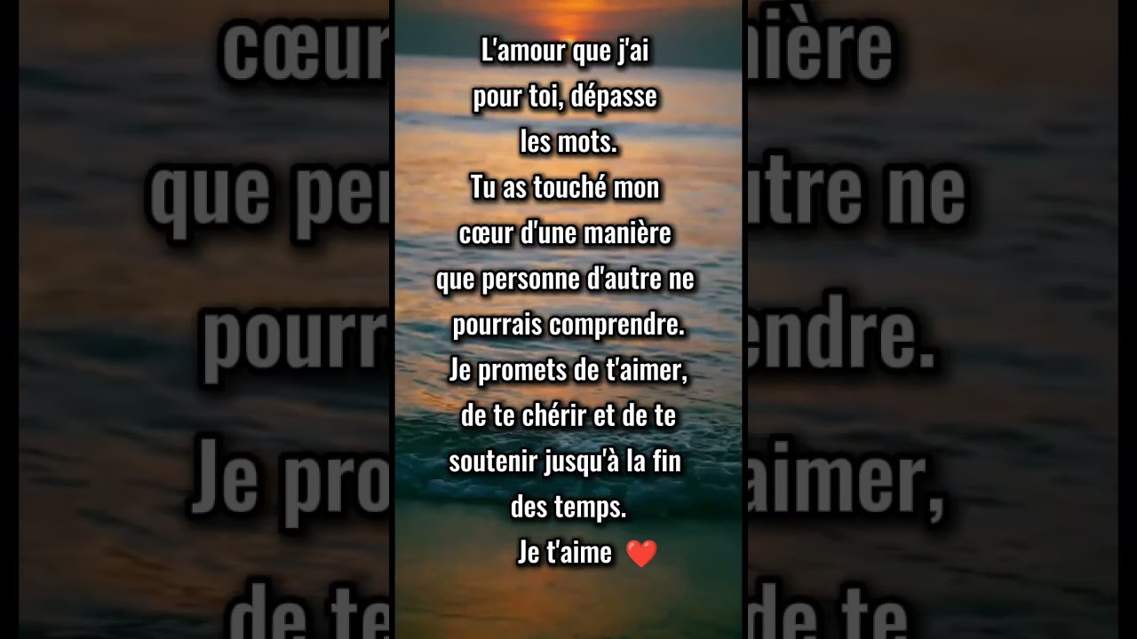💕L'amour que j'ai pour toi, d&eacute;passe les mots 💕#amour #lettre #citation #message #po&egrave;mes #love