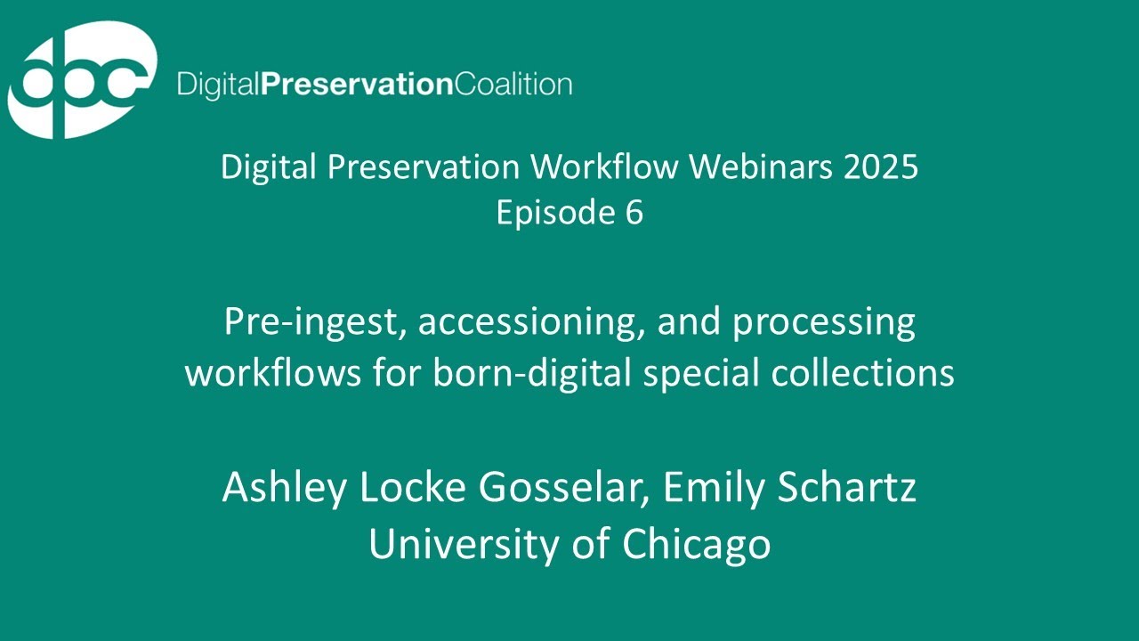 Pre ingest, accessioning, and processing workflows for born digital special collections