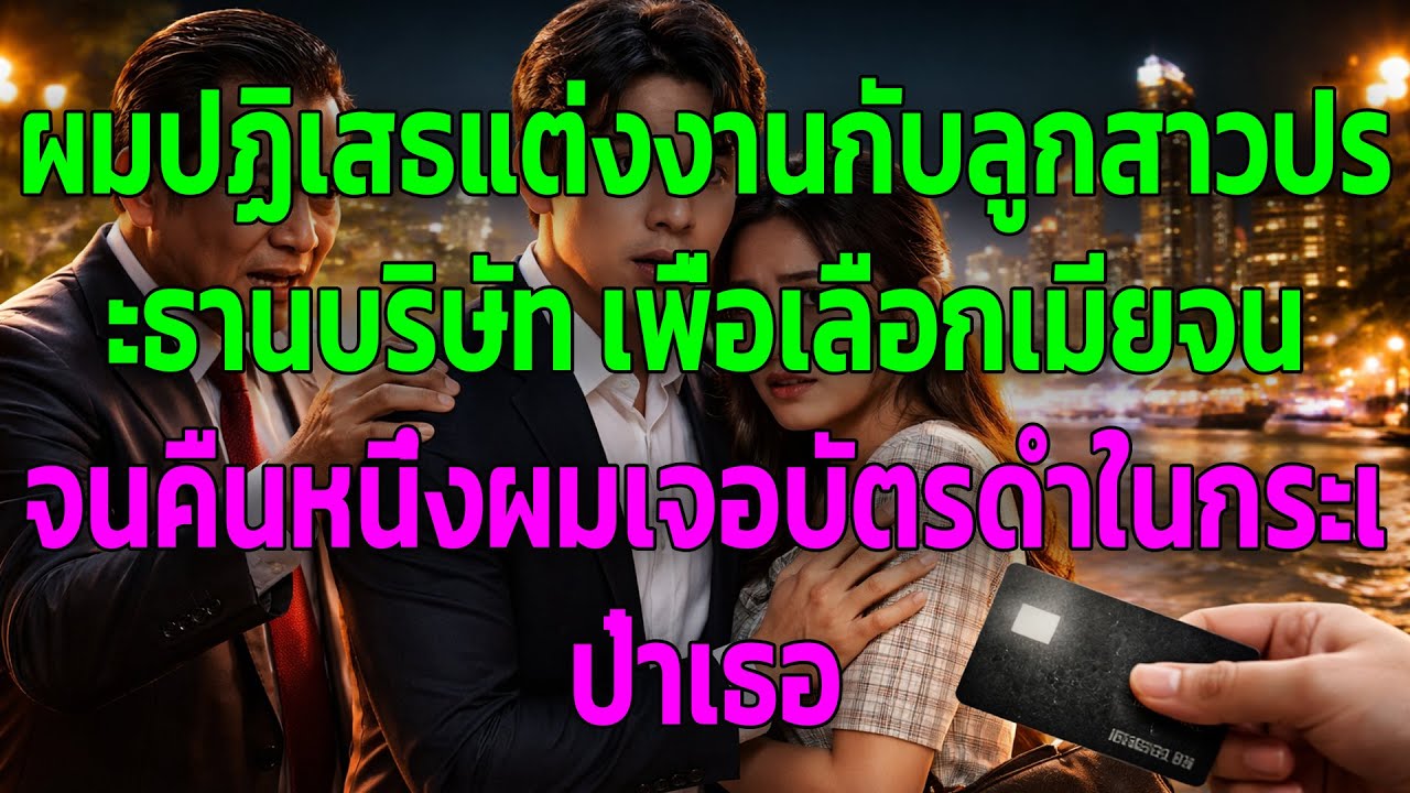 ผมปฏิเสธแต่งงานกับลูกสาวประธานบริษัท เพื่อเลือกเมียจน จนคืนหนึ่งผมเจอบัตรดำในกระเป๋าเธอ