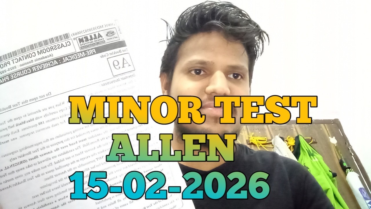 ALLEN TEST PAPER 15-02-2026.#allen #neetexam