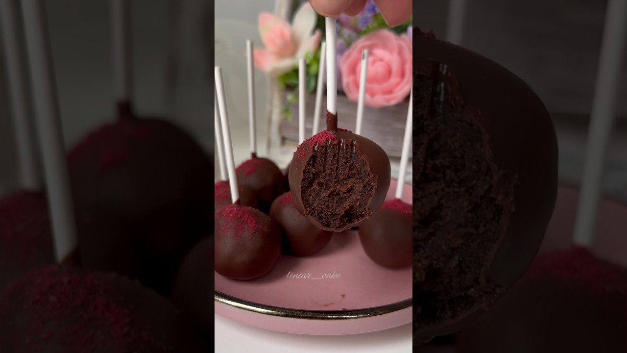 Малиновые кейкпопсы 😍 рецепт в описании 🔥 #recipe