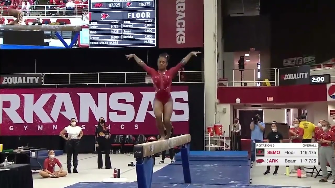 Leah Smith (Arkansas) Beam 2022 vs SEMO 9.850