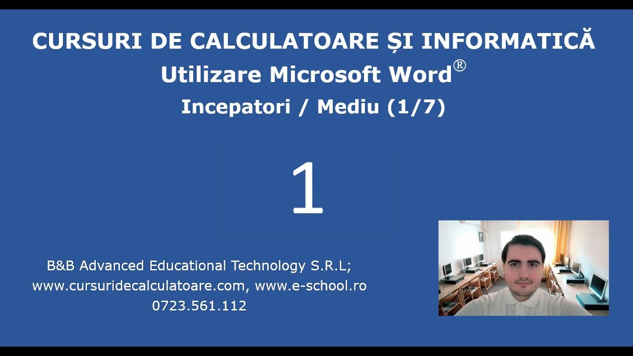 Cursuri Word pentru incepatori -1- Office 2016 - Introducere text, selectii, formatare
