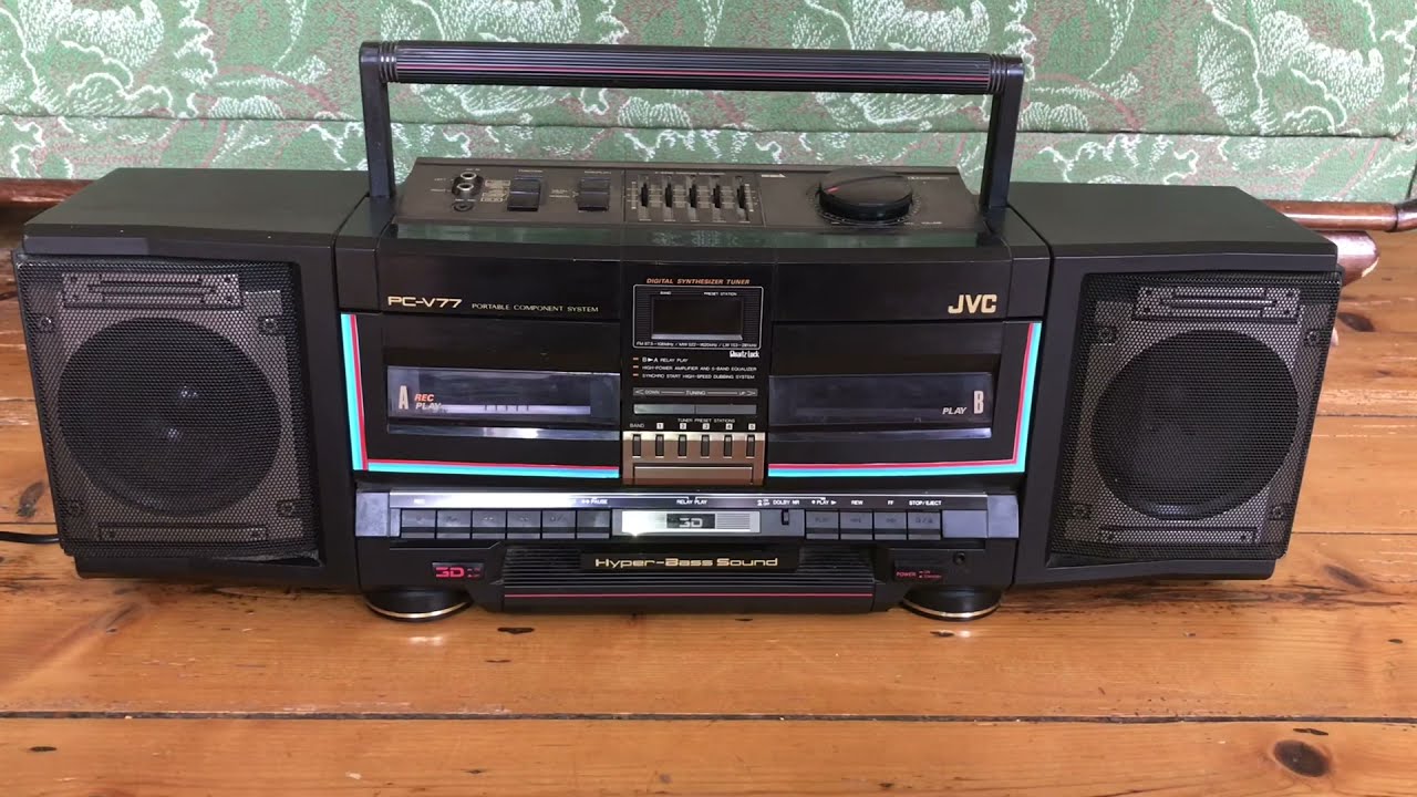 JVC PC-V77E vintage hyper bass stereo boombox