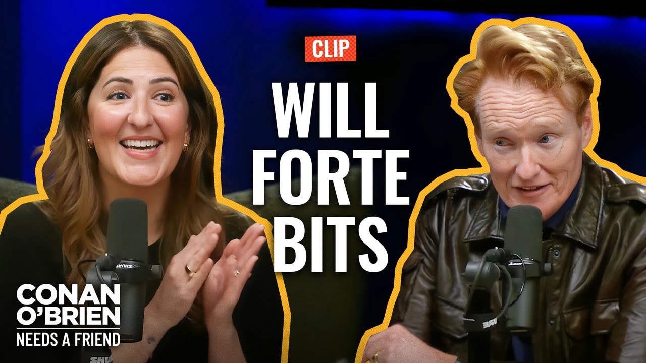 Conan Reacts To D&rsquo;Arcy Carden & Will Forte's Gibberish Song | Conan O'Brien Needs A Friend