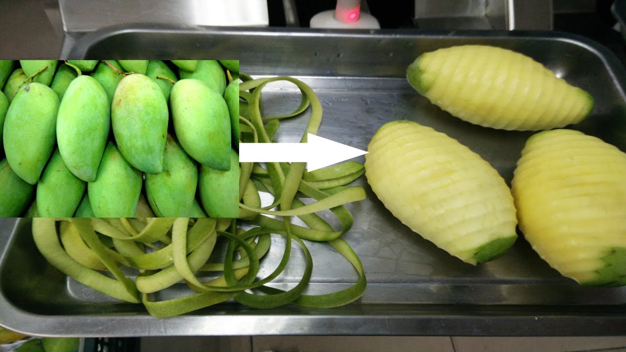 Mango peeling coring machine it can peel green mango and riped mango