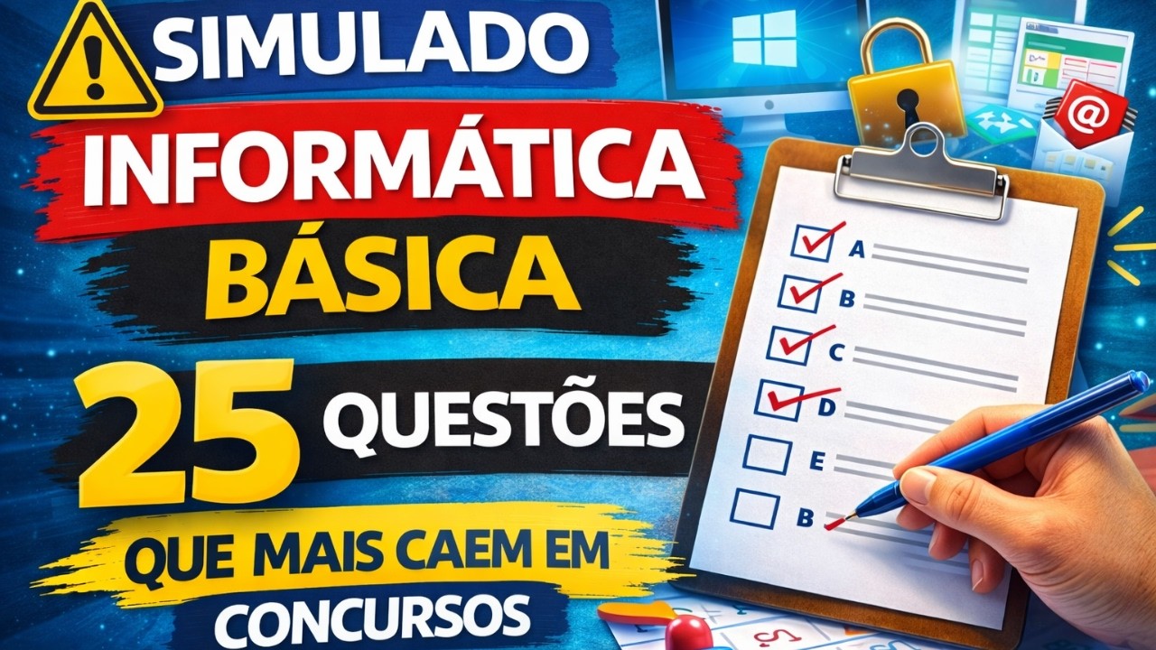 INFORMÁTICA BÁSICA PARA CONCURSO – 25 QUESTÕES COM GABARITO | SIMULADO COMPLETO