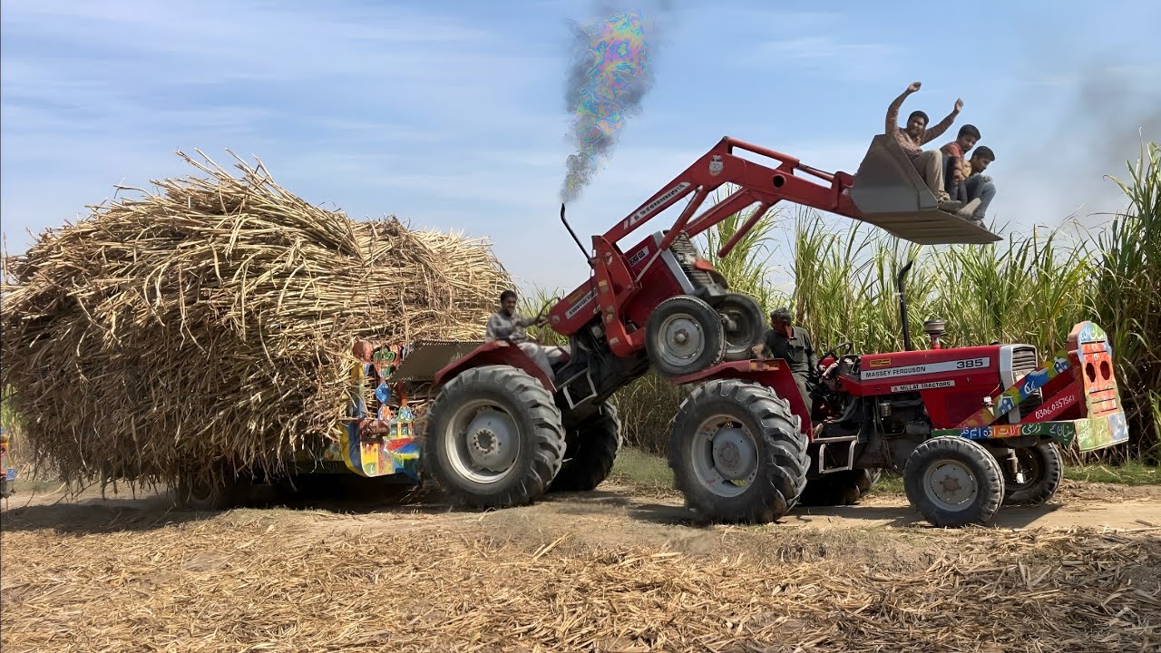 Massive Power of MF 385 | Sugarcane Trolley Rescue