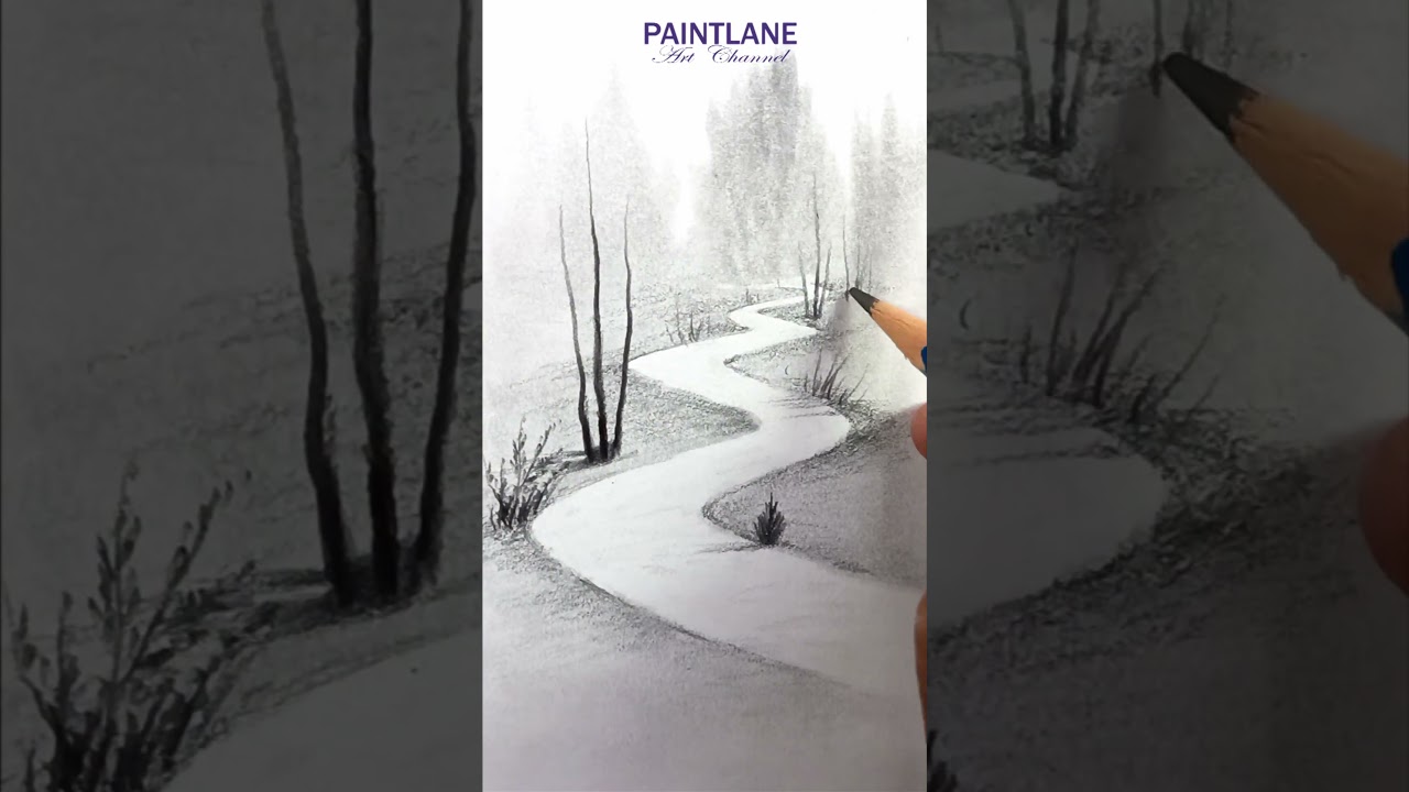 Pencil Art Practice with Easy Scenery Art #shorts #art #drawing