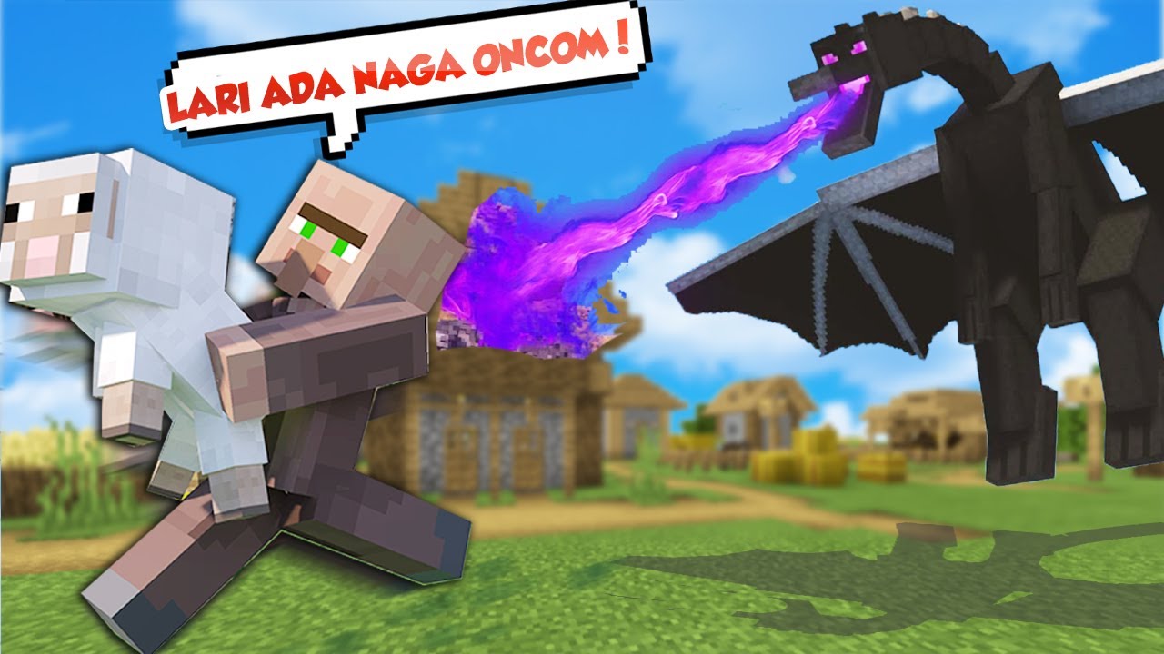 VILLAGER INI KASIAN LAGI PUASA DI GANGGU NAGA ENDERDRAGON!!!