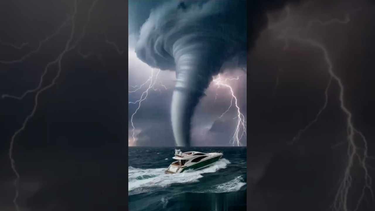 Yacht vs. Killer Storm! (The Insane Escape!) 🌪️🚤 #Shorts #sea #cruise #storm #viral
