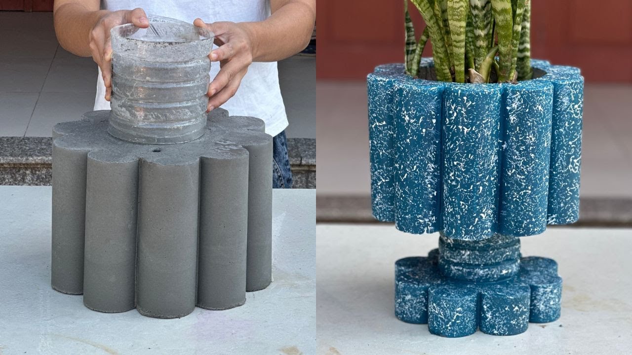 Design and Make Unique Cement Plant Pots From PVC pipes