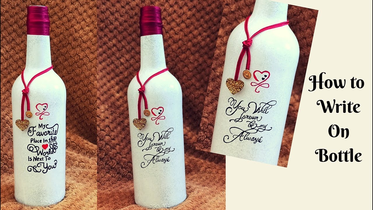 കുപ്പിയിൽ മനോഹരമായി എങ്ങിനെ എഴുതാം? /How to write on bottles/Bottle Art Malayalam
