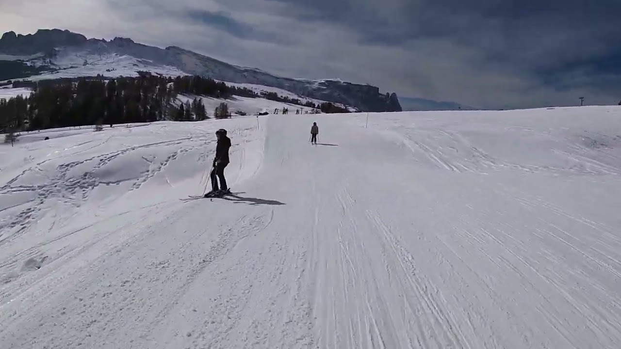 Alpe di Siusi ski, slope no 43, Contrin - Sanon, Italy