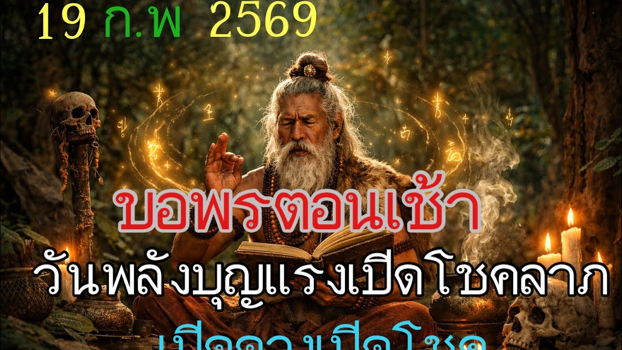 วันที่ 19 กุมภาพันธ์ 2569￼คาถาเงิน ล้าน ร่ำรวยเงินทองโชคลาภบังเกิด ￼￼