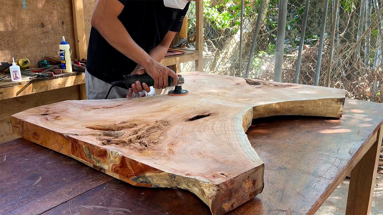 A Bold Handmade Masterpiece: Unique Oak Coffee Table Crafted with Exceptional Creativity
