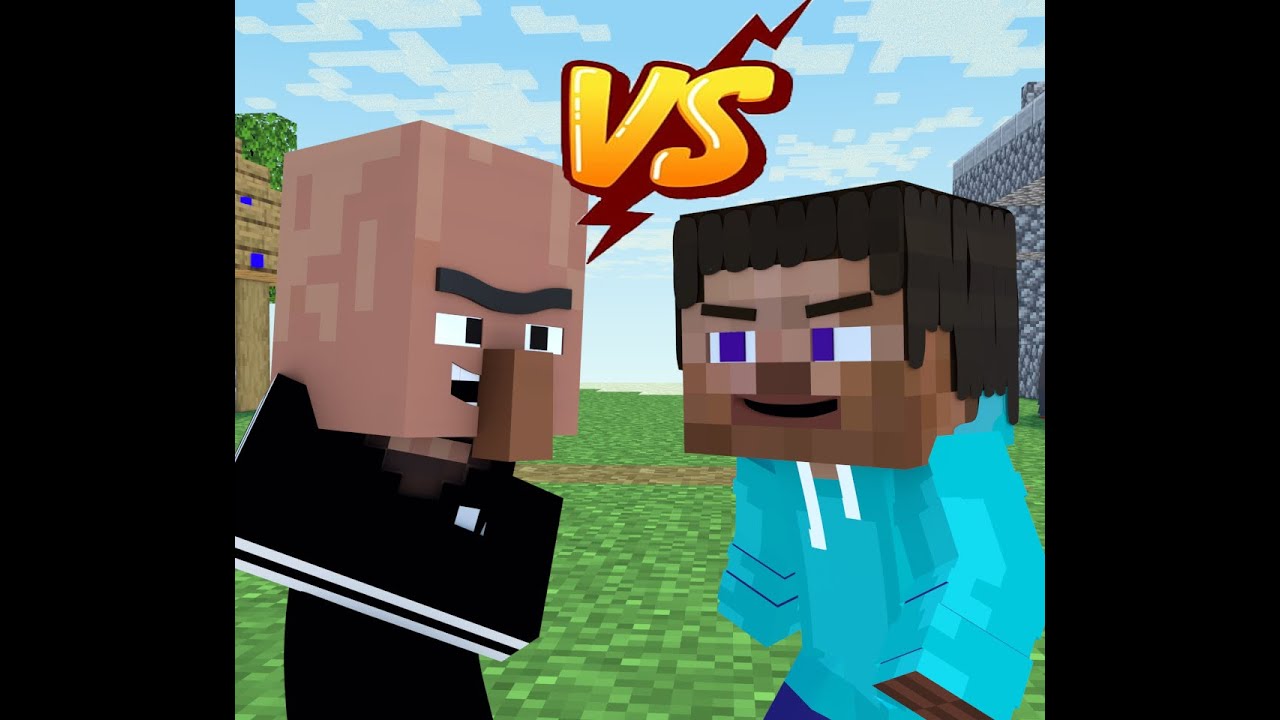 Baby Steve VS Bad Villager. Good deeds VS bad deeds. 2025 @ST-Mine. #shorts