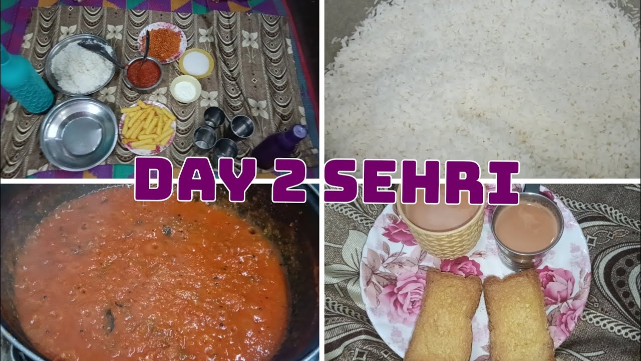 Ramdan day 2 sehri .tomato curry,rice,chai 