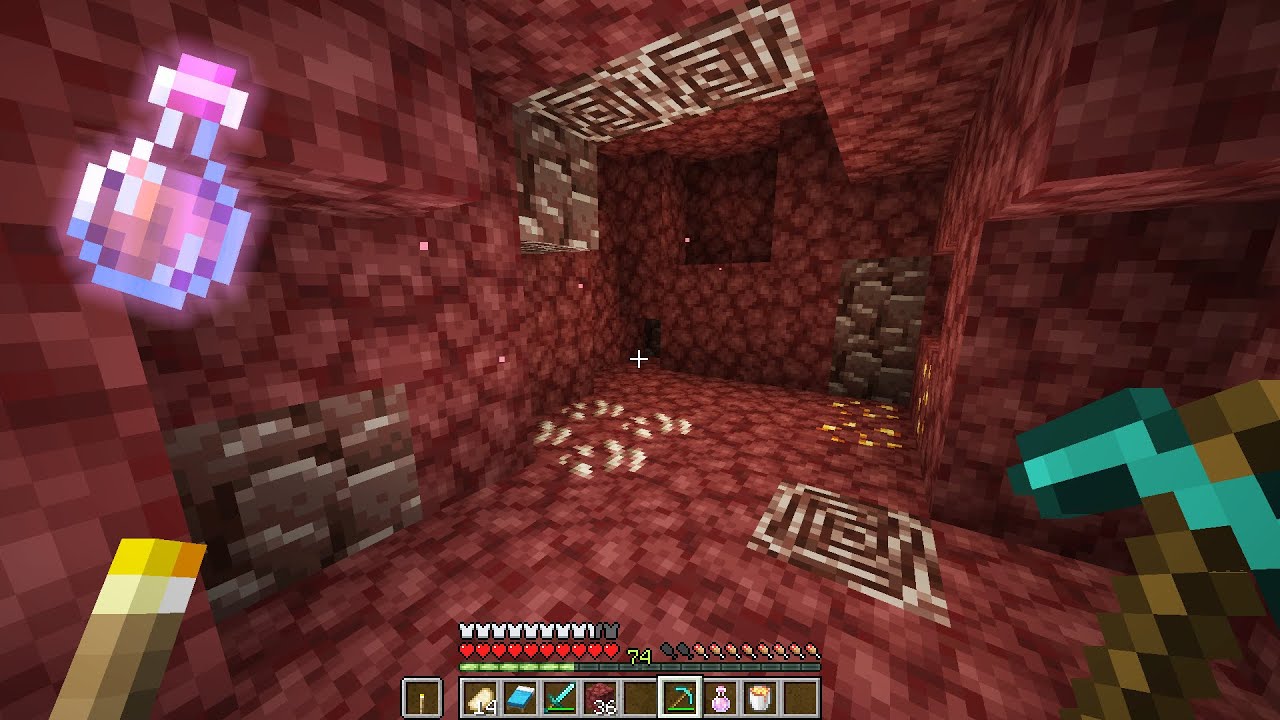 Minecraft Longplay. Mining netherite/Ancient Debris under a nether fortress (relaxing no commentary)