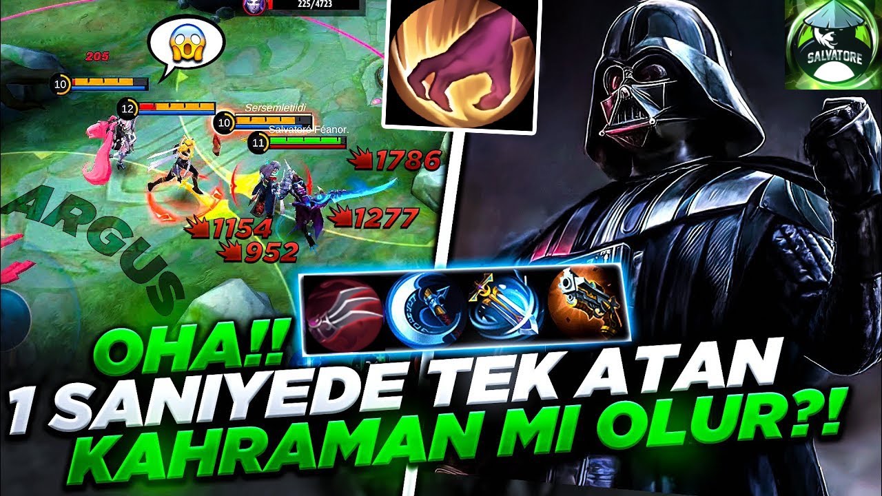 OHA!! 1 SANİYEDE TEK ATAN KAHRAMAN MI OLUR ?! BU BUİLD EFSANE HASAR VURUYOR! ARGUS |  SALVATORE MLBB