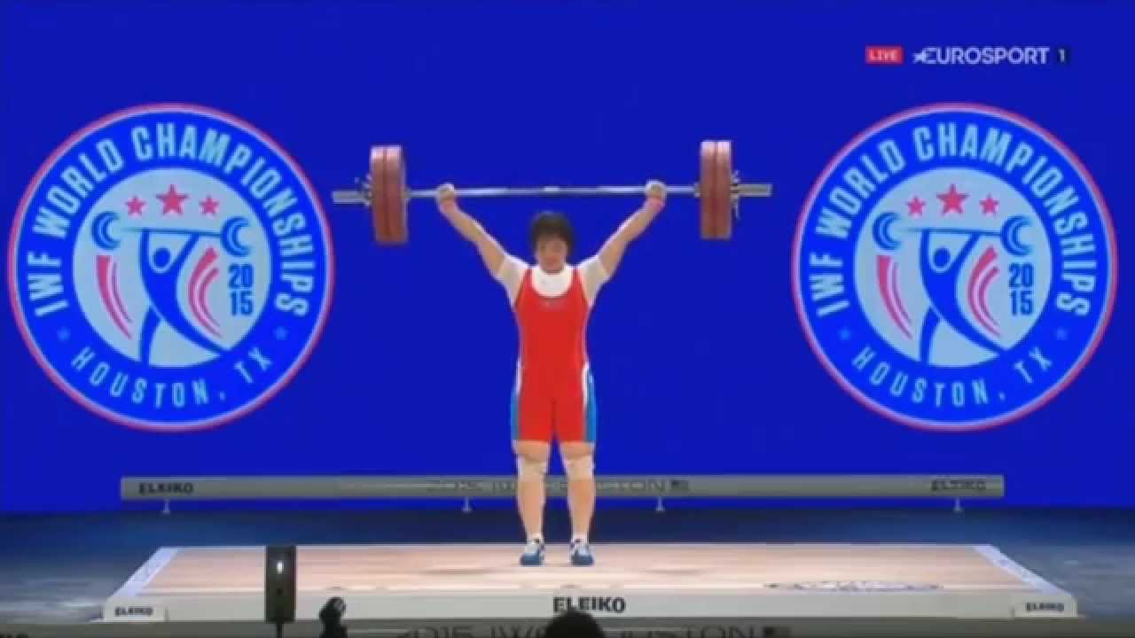 Unreal Rim Jong Sim (North Korea) at the Weightlifting Championships 2015 in Houston