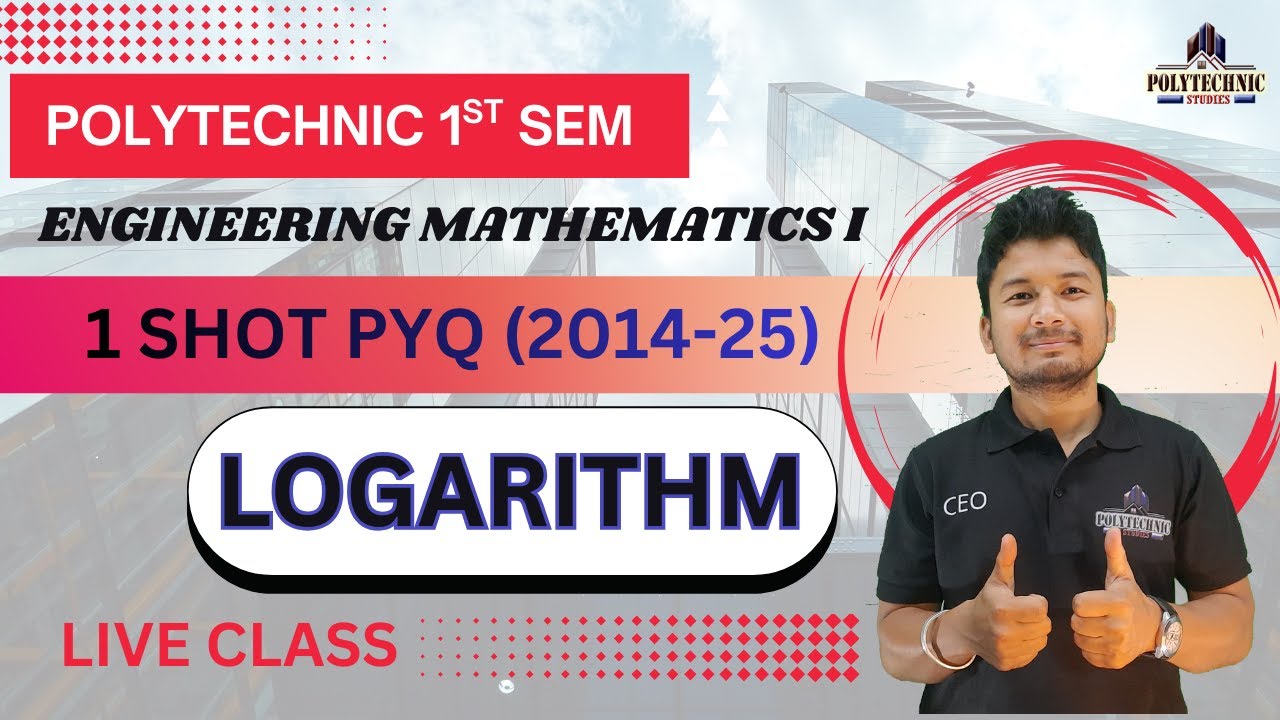 1 Shot PYQ | Mathematics | Logarithm | 1st Semester | Polytechnic Studies | RK Sir