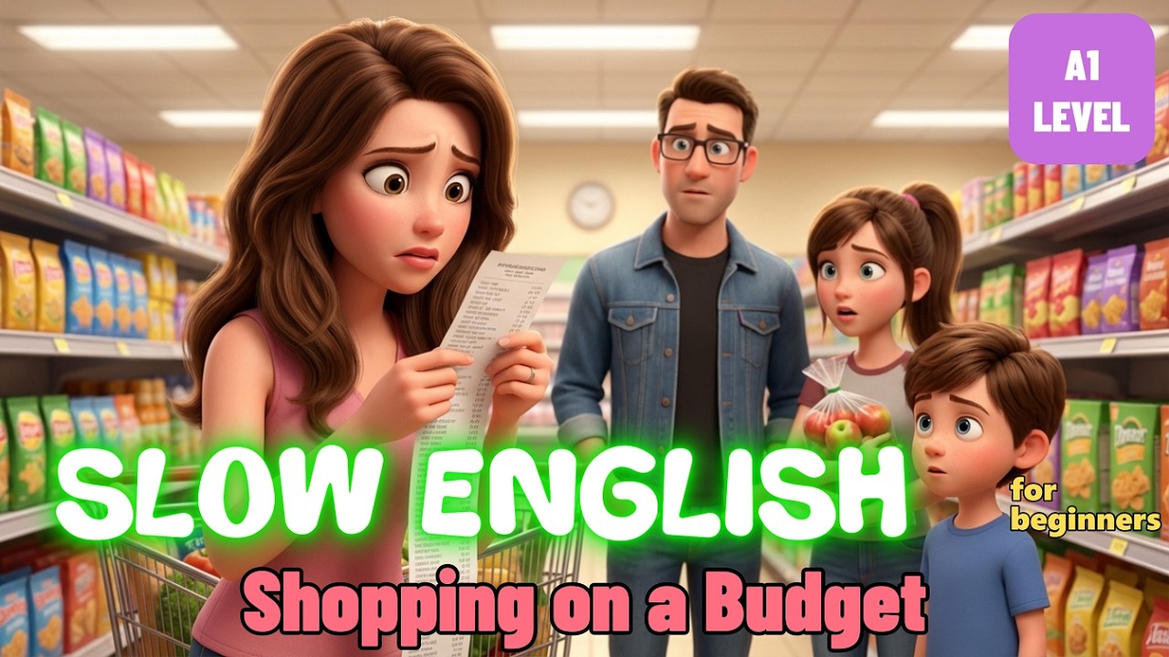 Shopping on a Budget – A Family Survival Story | Easy English Listening Lessons (A1 Level)