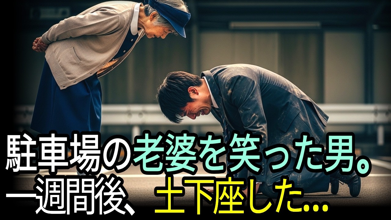 駐車場の老婆を馬鹿にした傲慢な男性。しかし、来週、彼女は正体を知って頭を下げた。