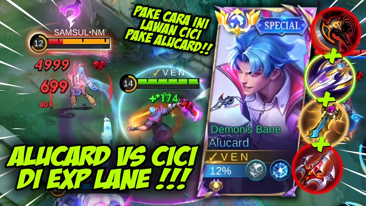 ALUCARD VS HERO CICI DI EXP LANE‼️ CARA LAWAN CICI DI EXP PAKE ALUCARD - Mobile Legends