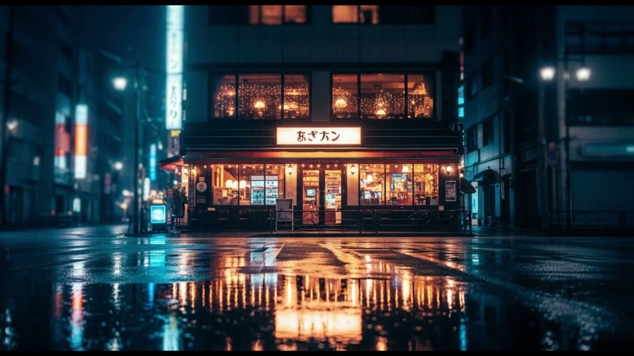 “Rainy Night at Midnight Cafe Japan 🌧️ Cozy Lofi Ambience”